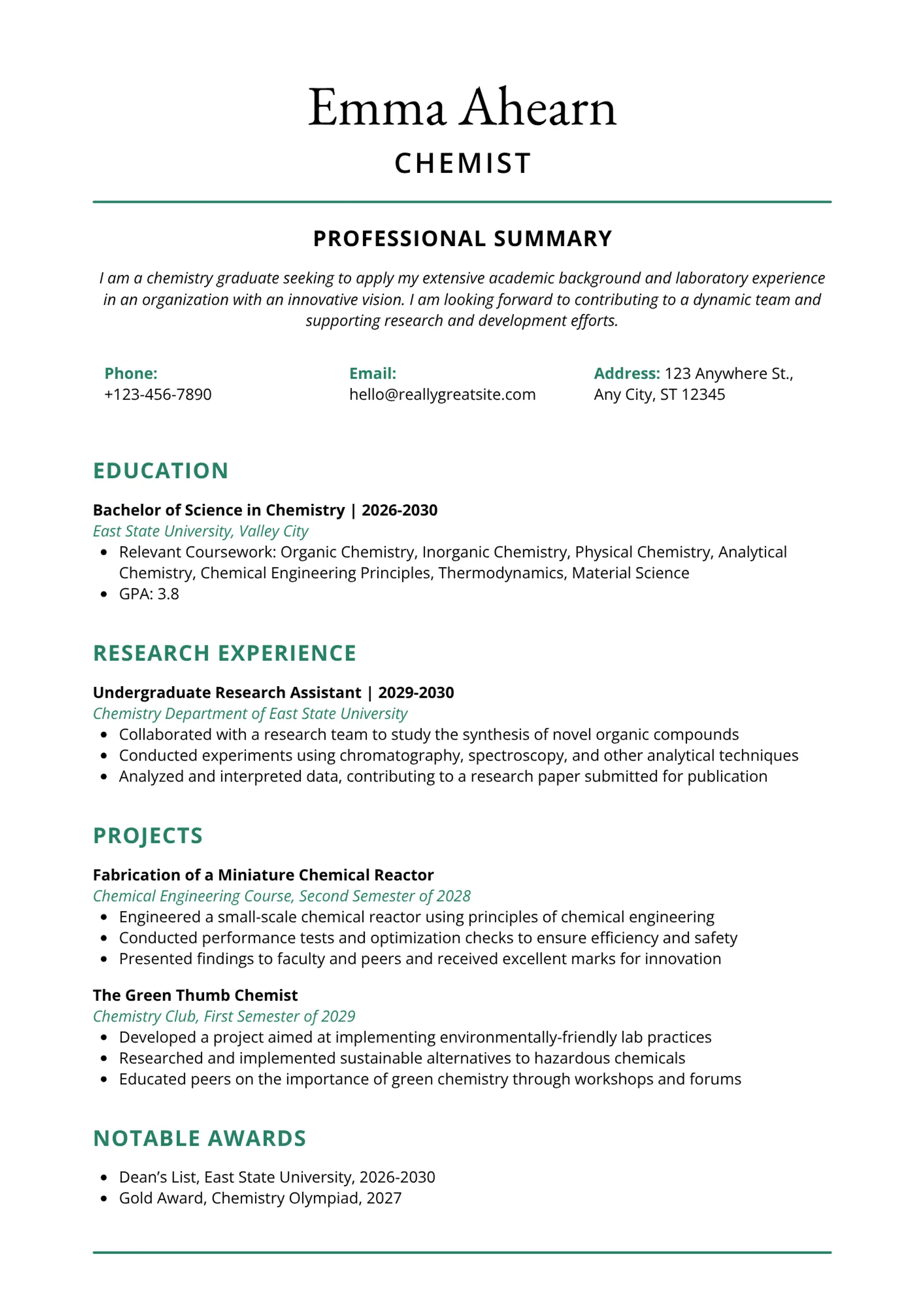 Canva Resume Green Black Simple