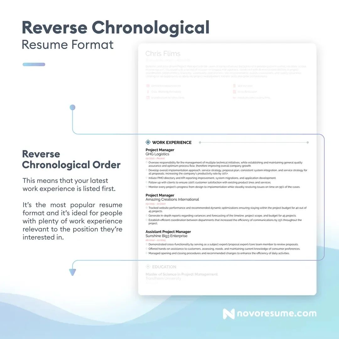 Reverse-chronological-resume-format-project-manager