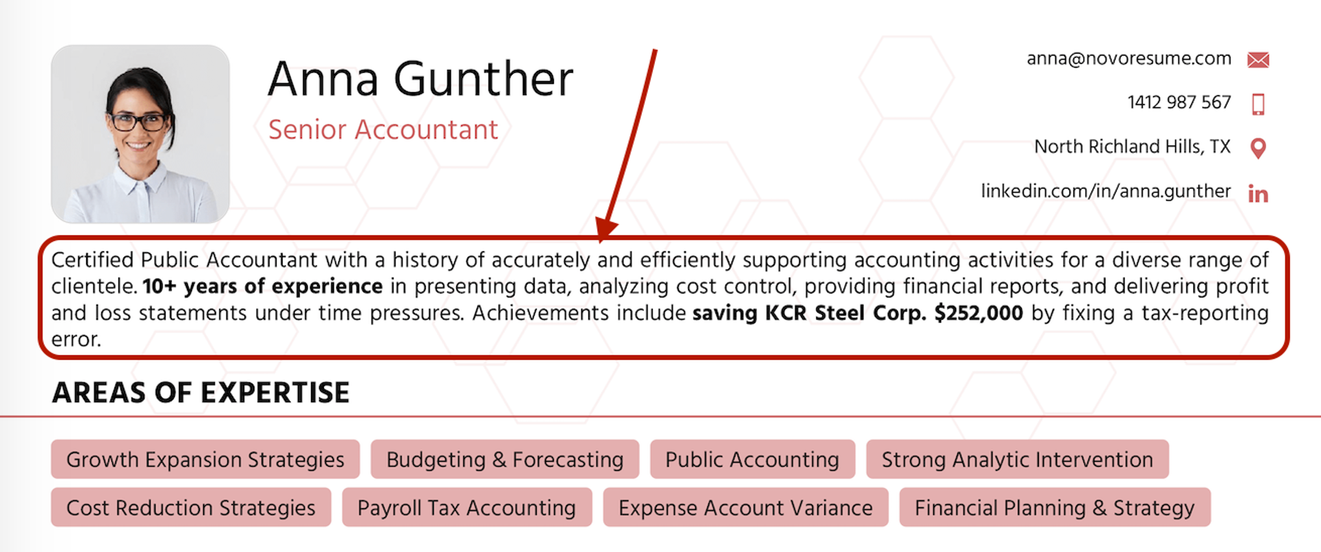 accountant resume drafts summary for accountant
