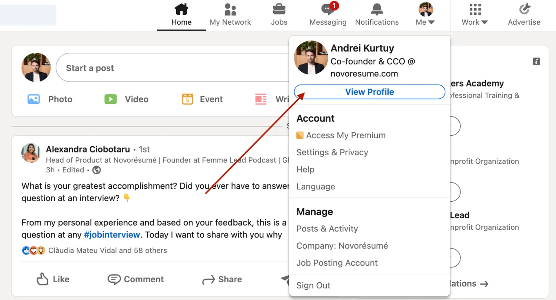 add resume linkedin drafts view profile