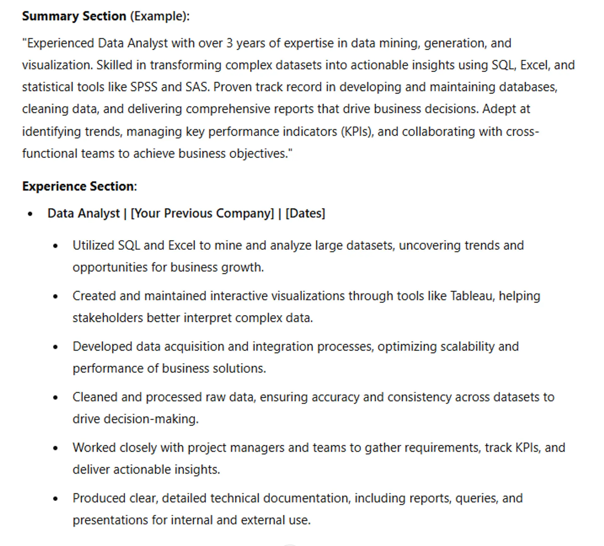 ai resume trends drafts how ChatGPT suggests you incorporate these skills into your