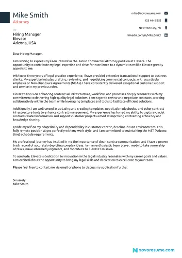 Attorney Cover Letter