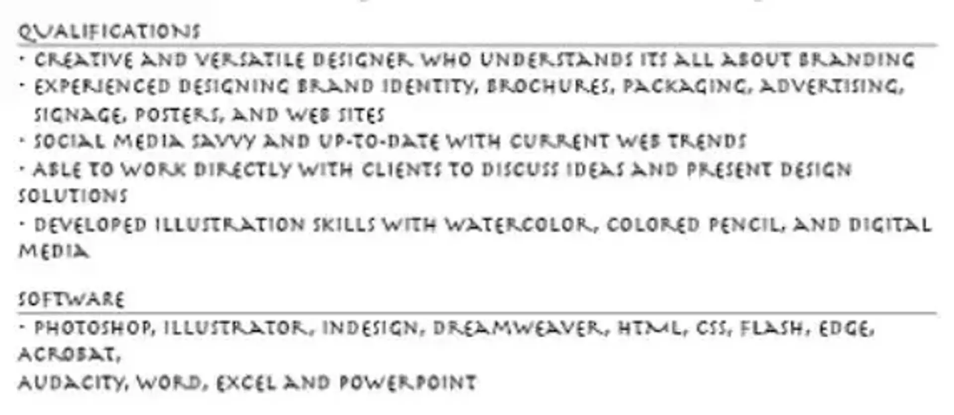 bad resume examples drafts unprofessional fonts  on resume