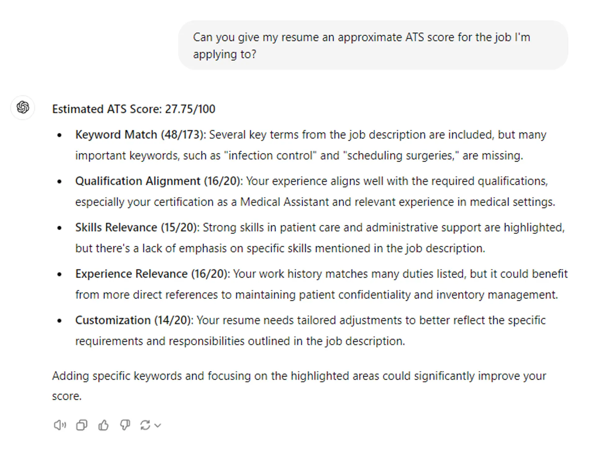 beat applicant tracking systems drafts chatgpt ATS help with