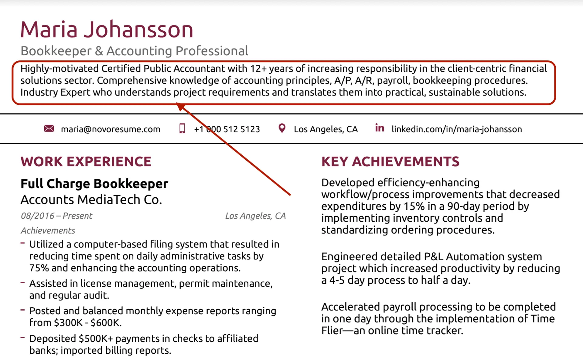 bookkeeper resume drafts resume summary for bookkeeper