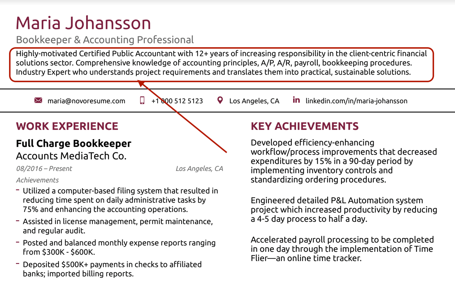bookkeeper resume drafts resume summary for bookkeeper