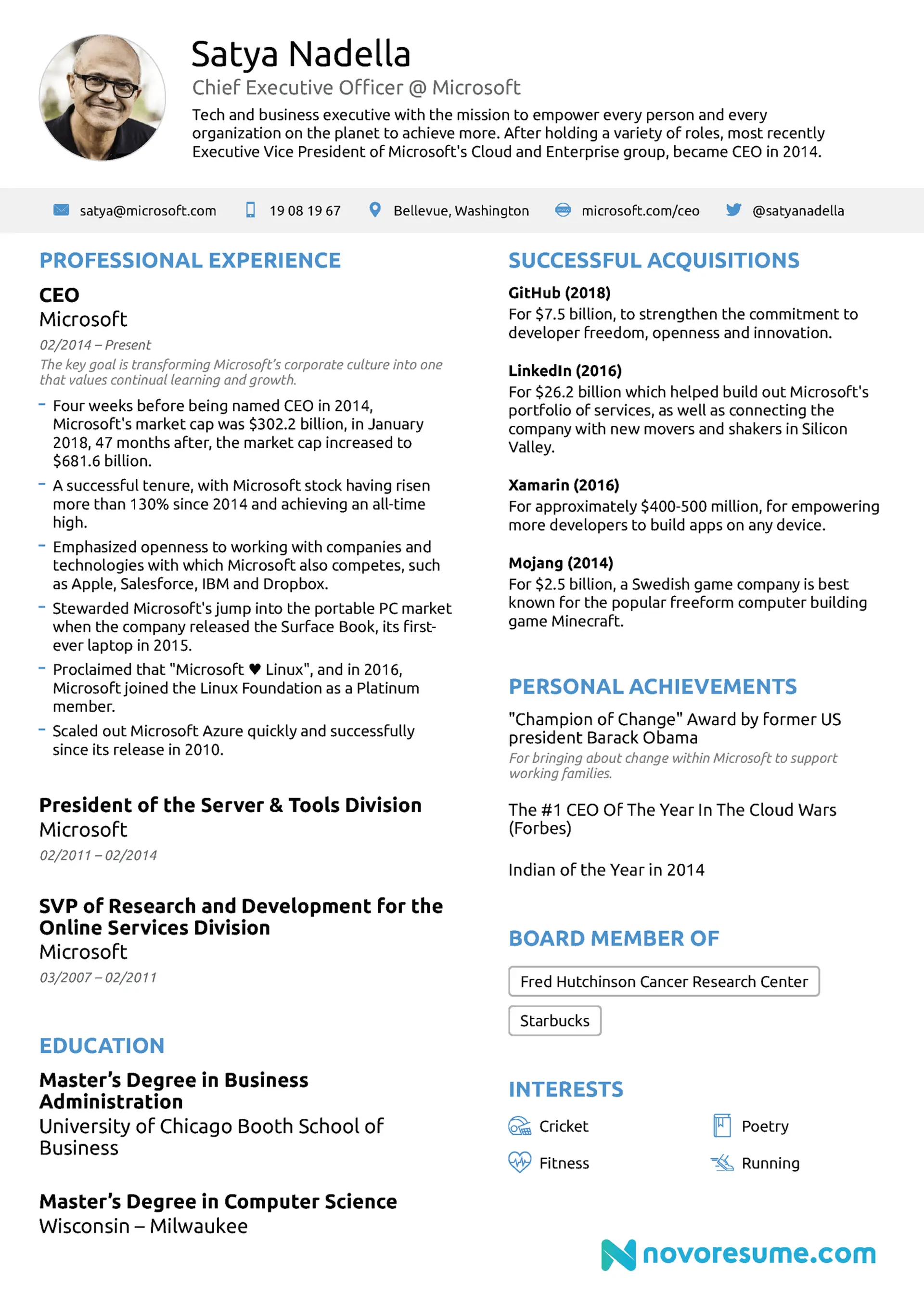 ceo resume drafts ceo