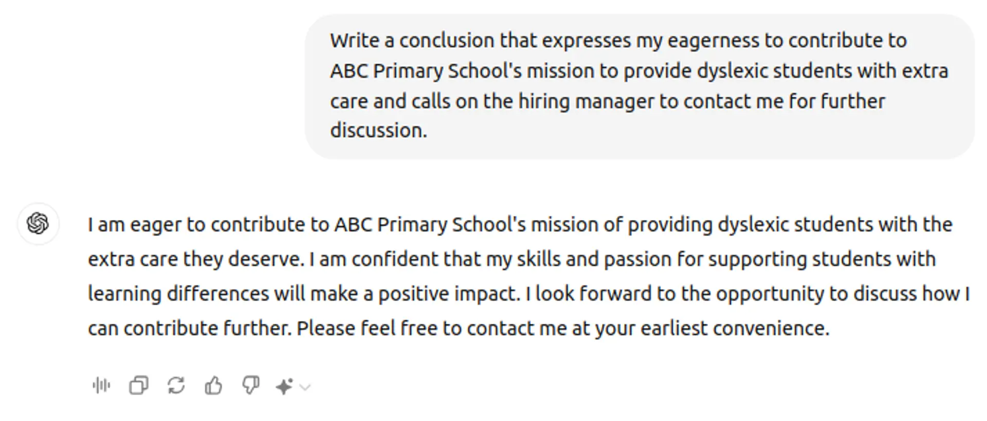 chatgpt cover letter prompts drafts cover letter conclusion chatgpt