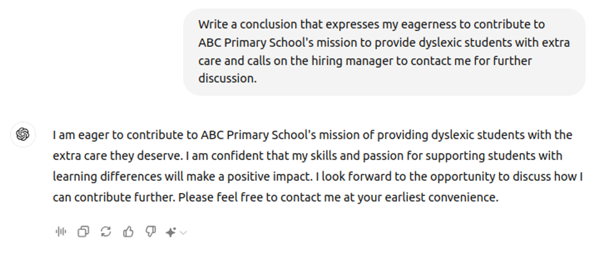 chatgpt cover letter prompts drafts cover letter conclusion chatgpt