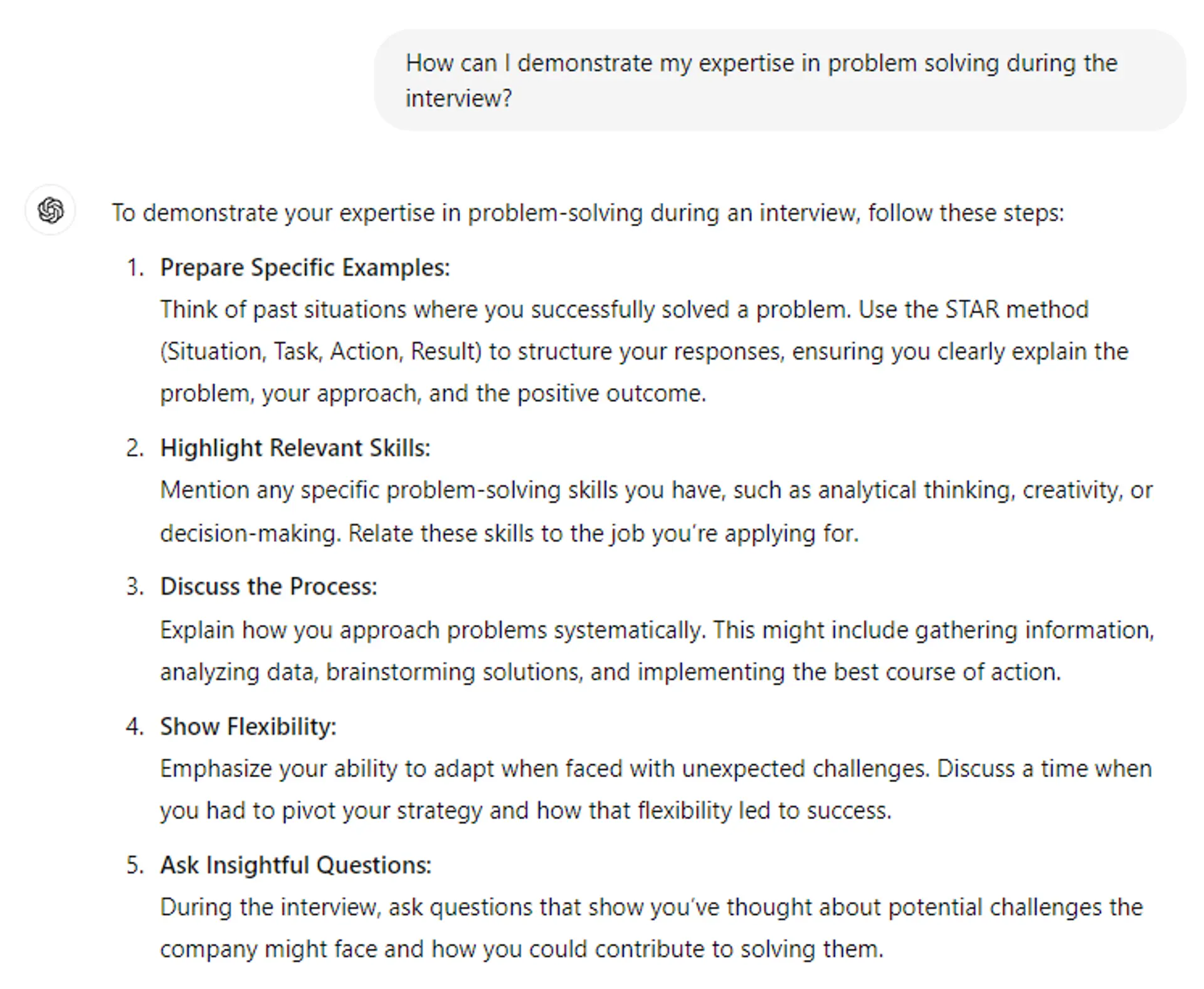 chatgpt job interview prompts drafts Anticipate Role Specific Questions with