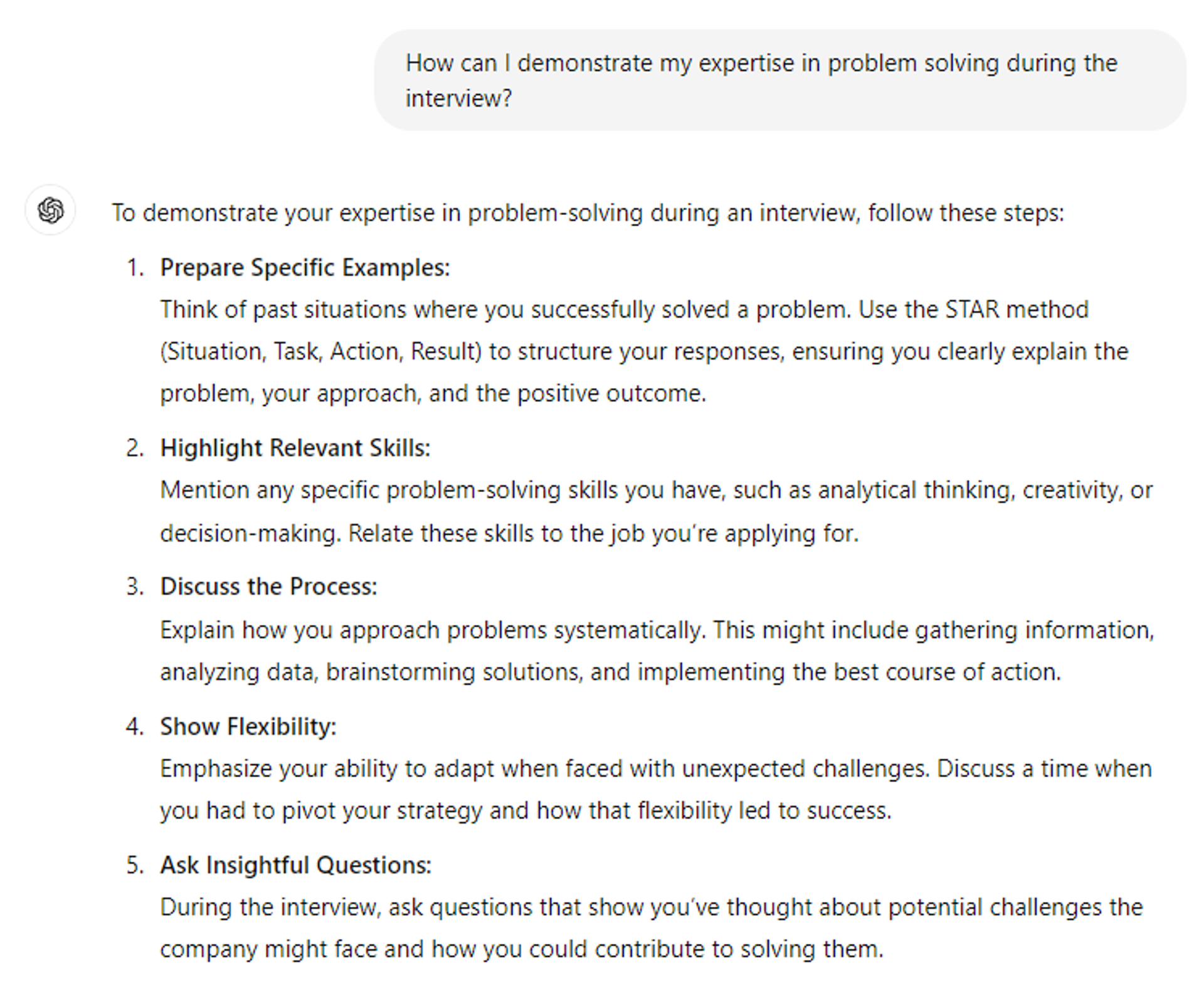 chatgpt job interview prompts drafts Anticipate Role Specific Questions with
