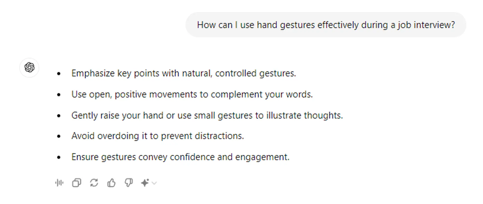 chatgpt job interview prompts drafts Improve Your Body Language ChatGPT