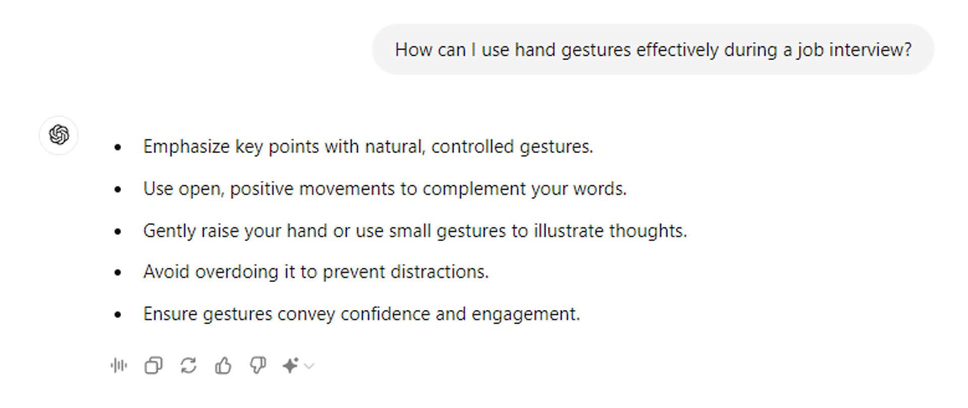 chatgpt job interview prompts drafts Improve Your Body Language ChatGPT