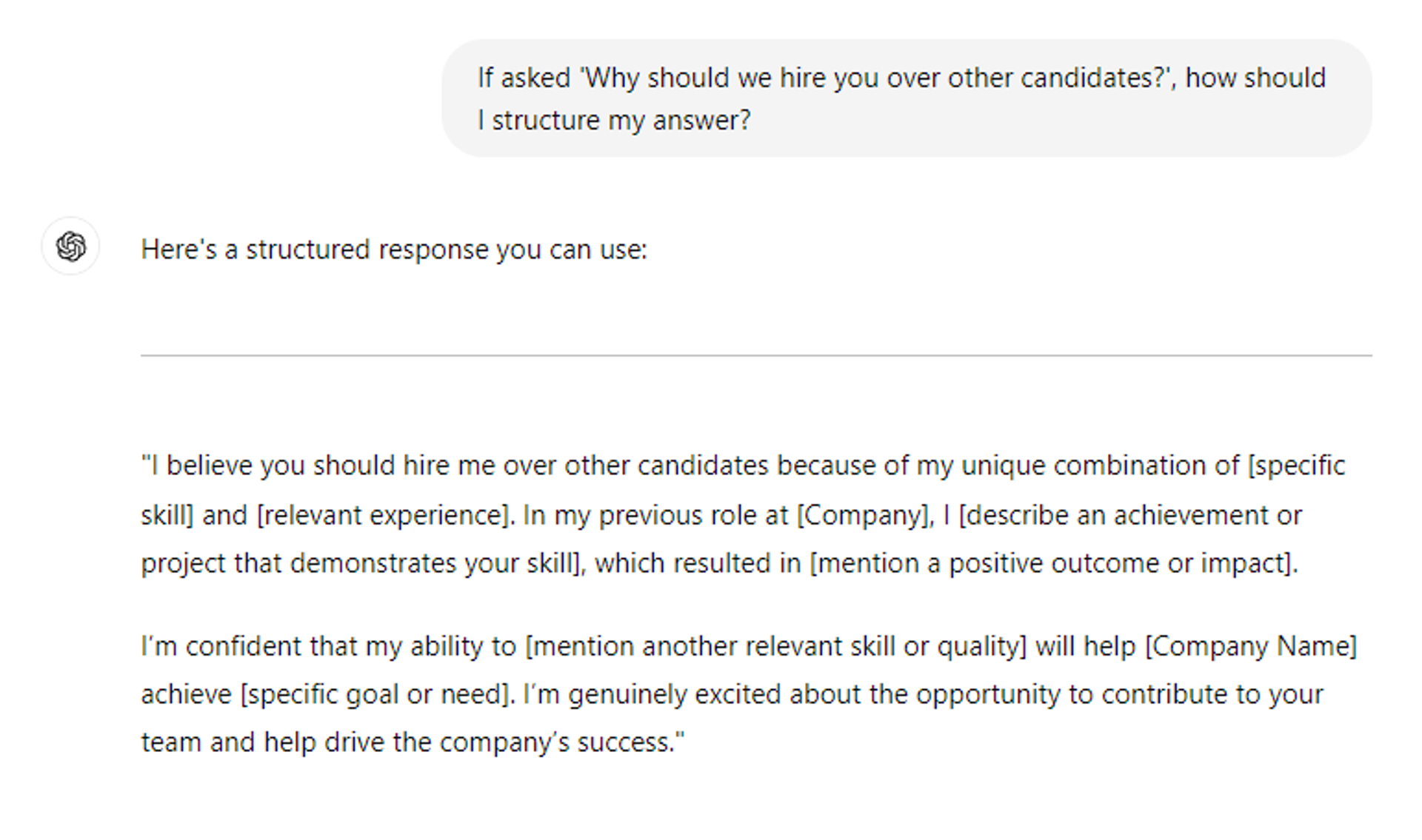 chatgpt job interview prompts drafts Learn to Handle Tricky Interview Questions with