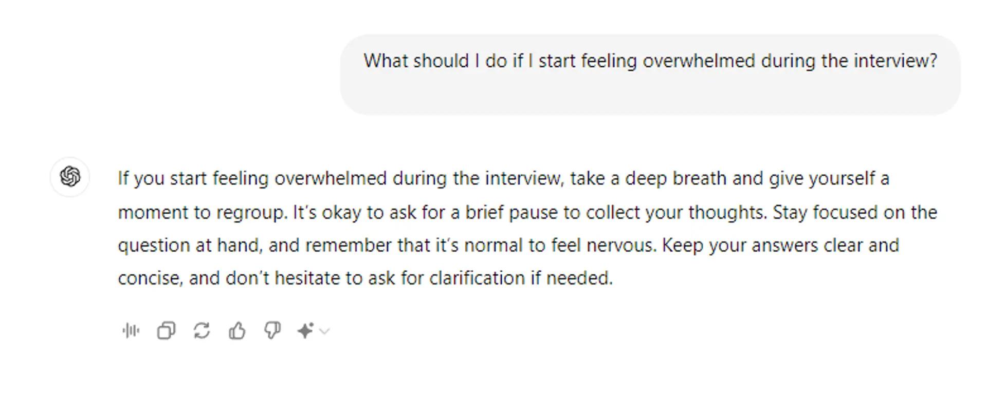 chatgpt job interview prompts drafts Practice Staying Calm with