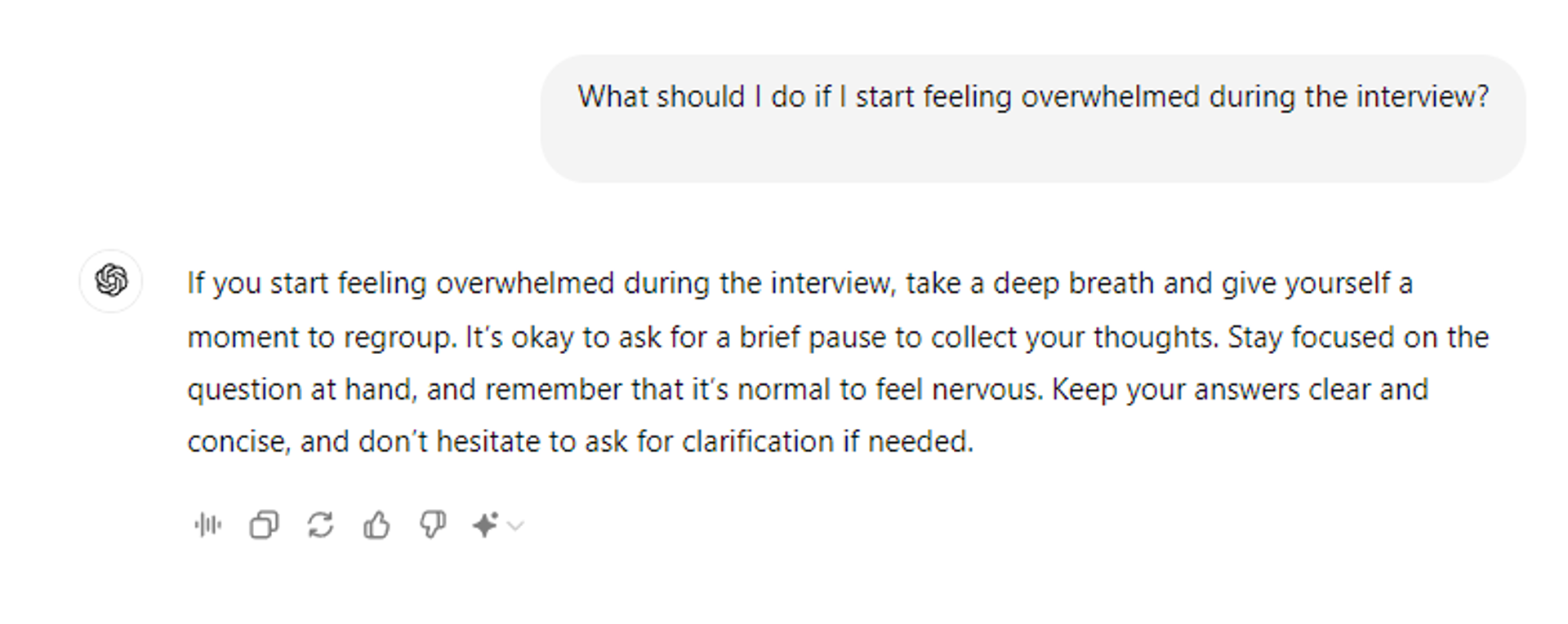 chatgpt job interview prompts drafts Practice Staying Calm with