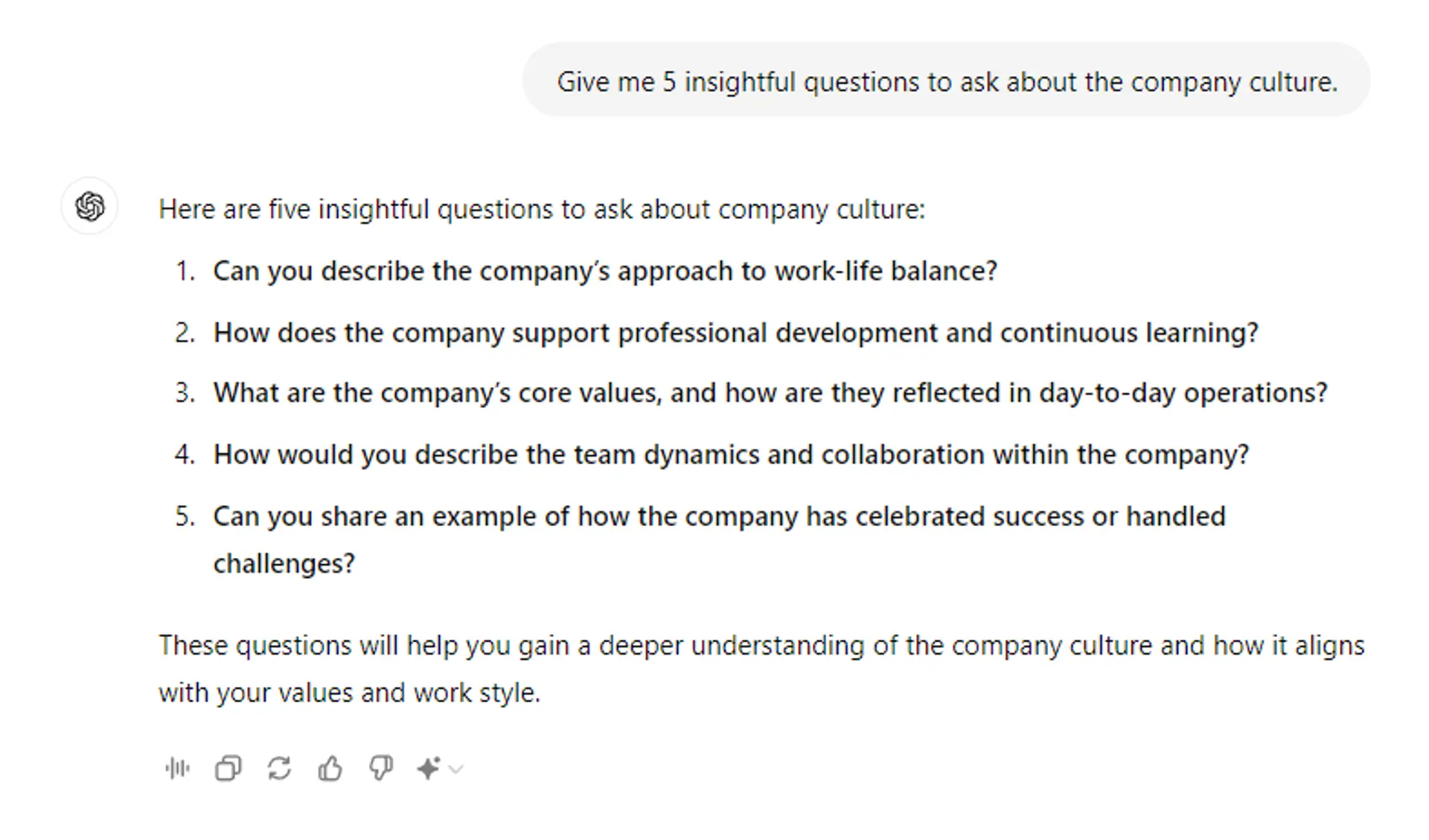 chatgpt job interview prompts drafts Questions to Ask the Interviewer