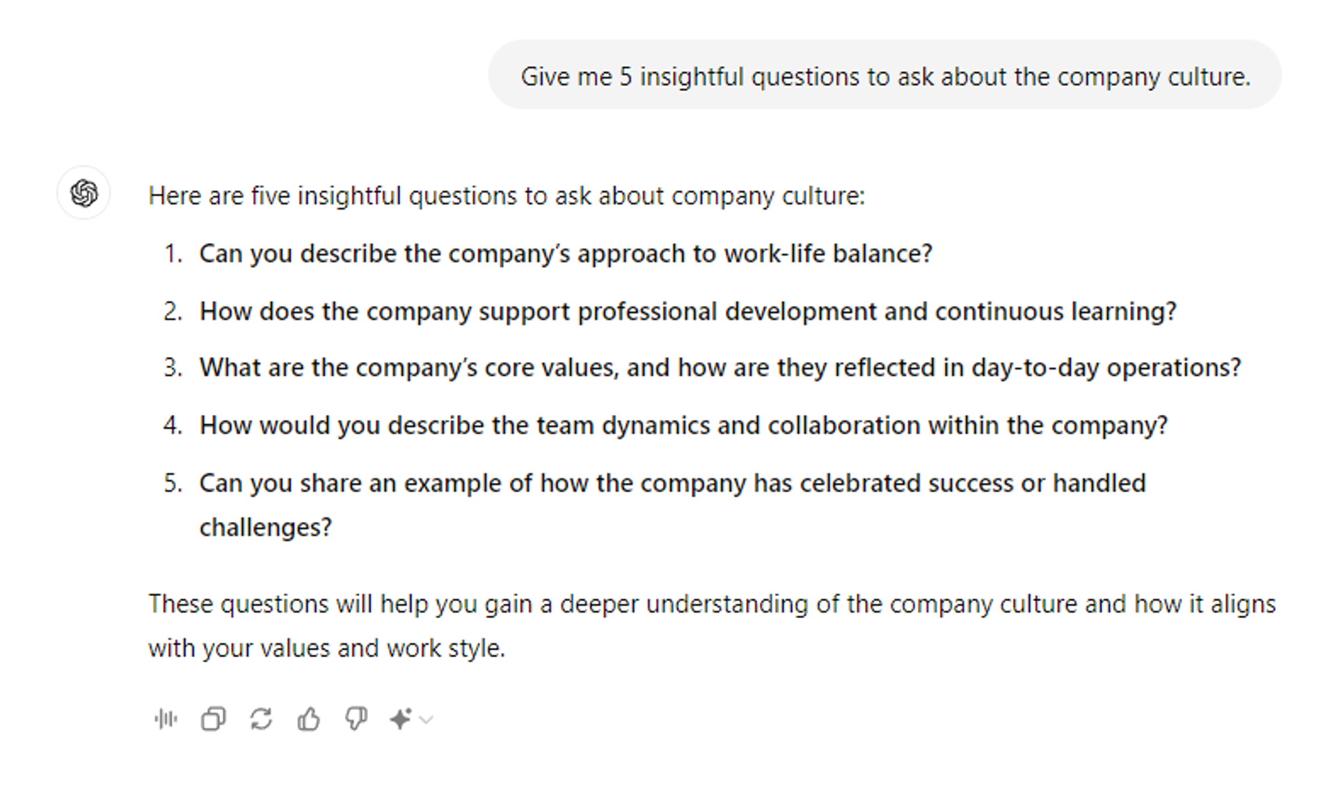 chatgpt job interview prompts drafts Questions to Ask the Interviewer