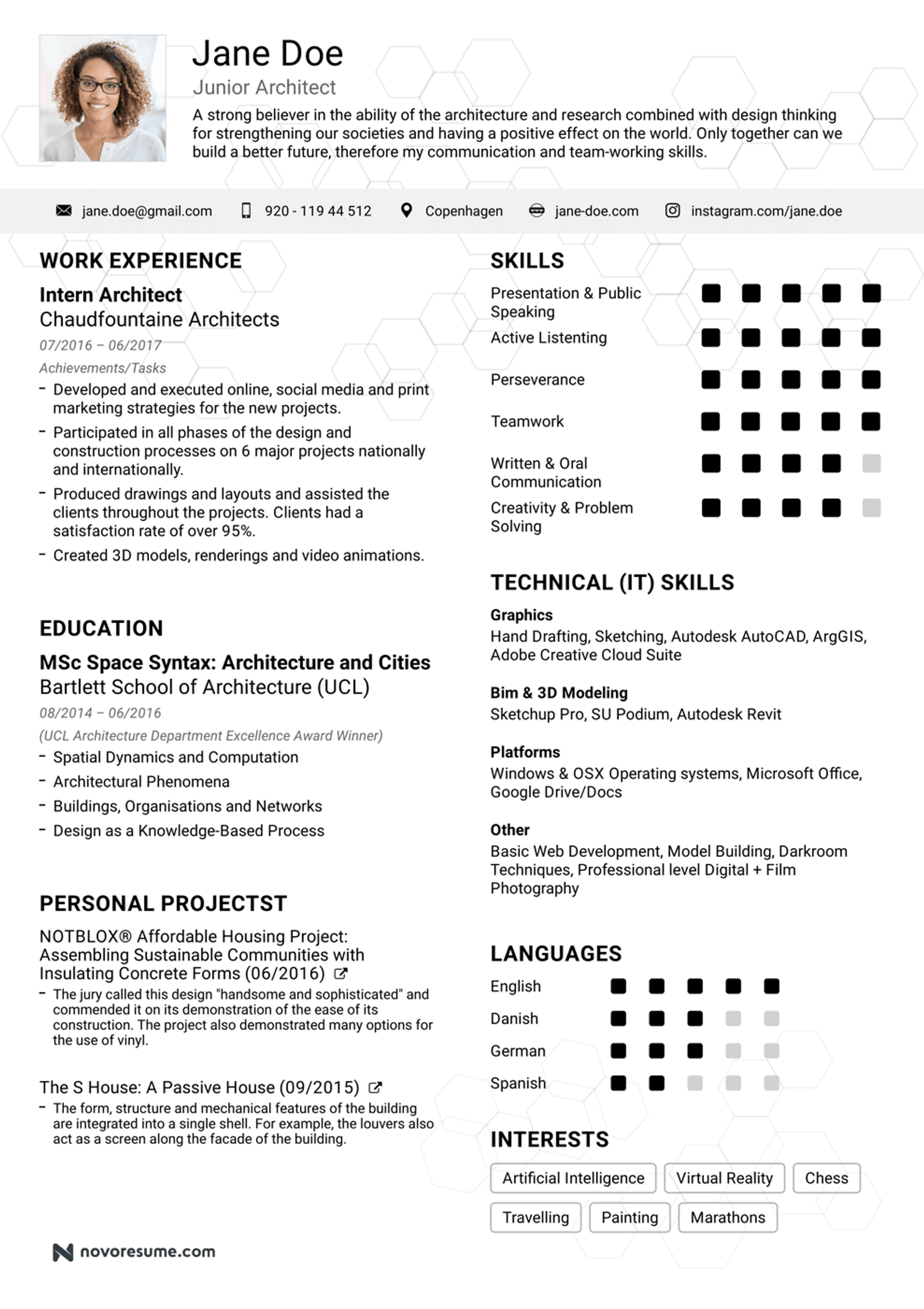 chronological resume drafts Architect Chronological Resume