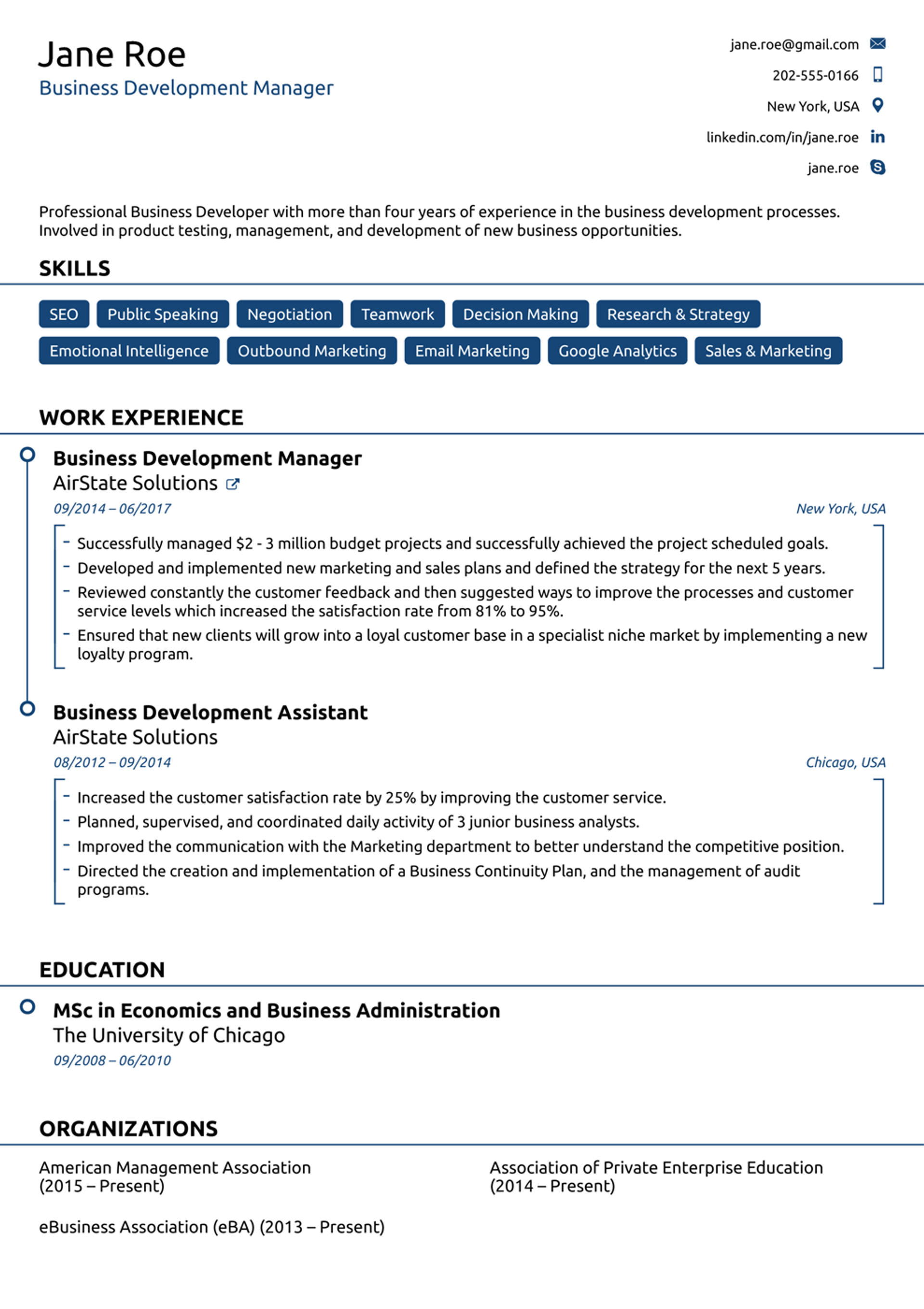 chronological resume drafts Modern Chronological Resume Template