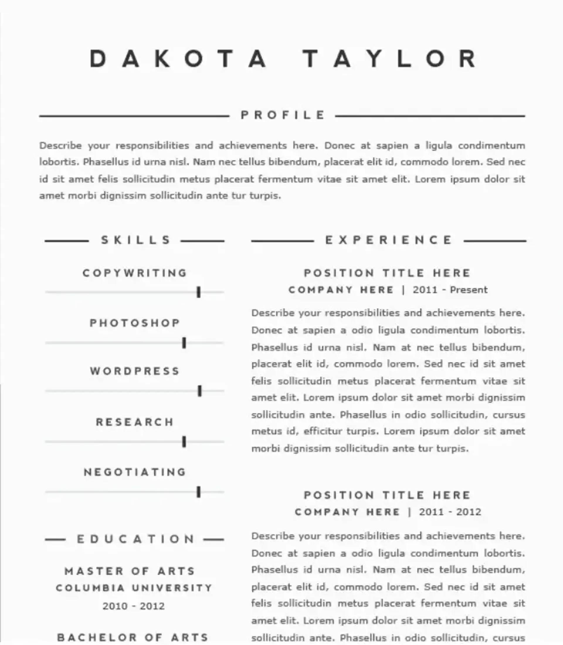 creative resume templates drafts creative resume template 4