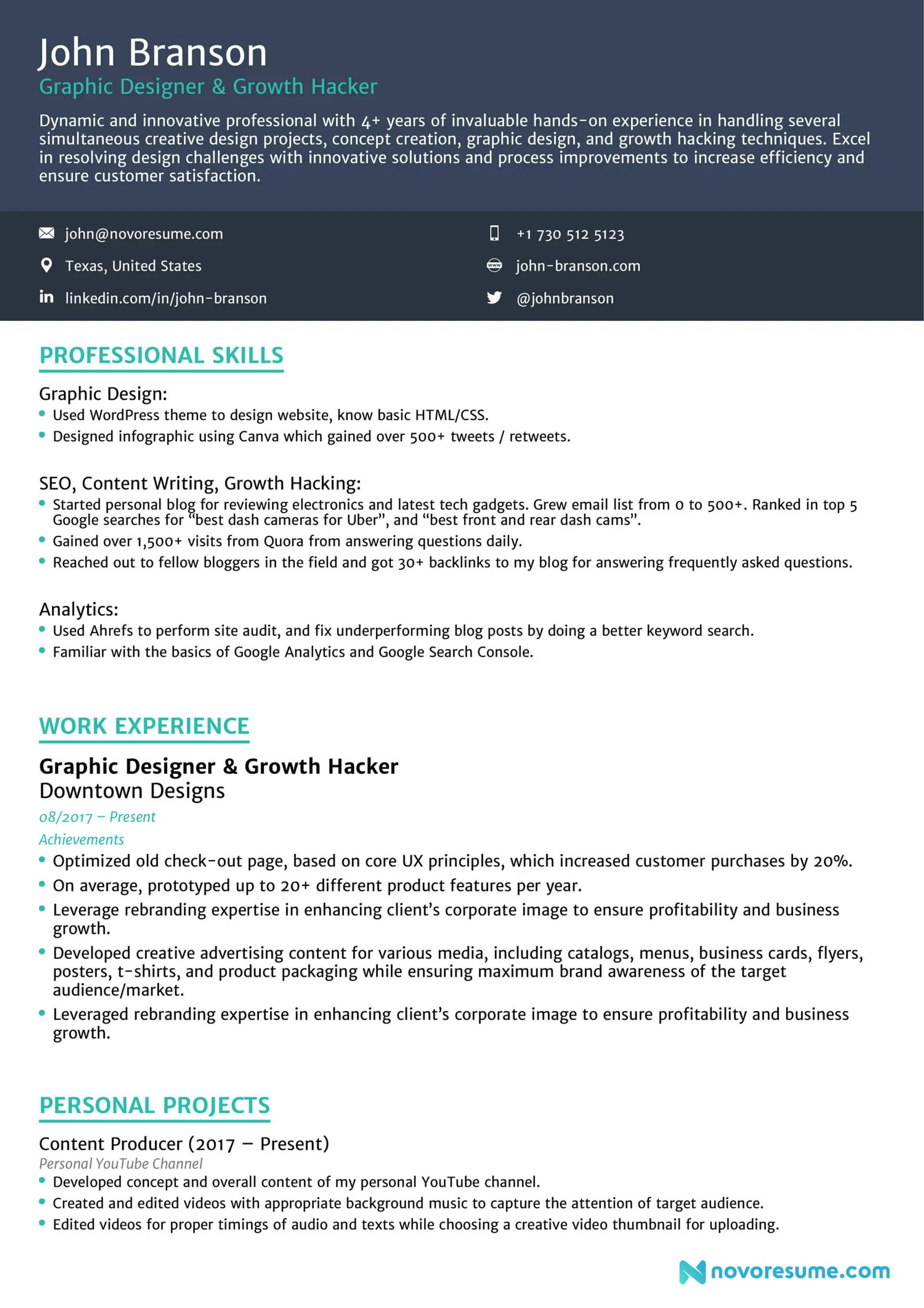 cv examples drafts Combined CV
