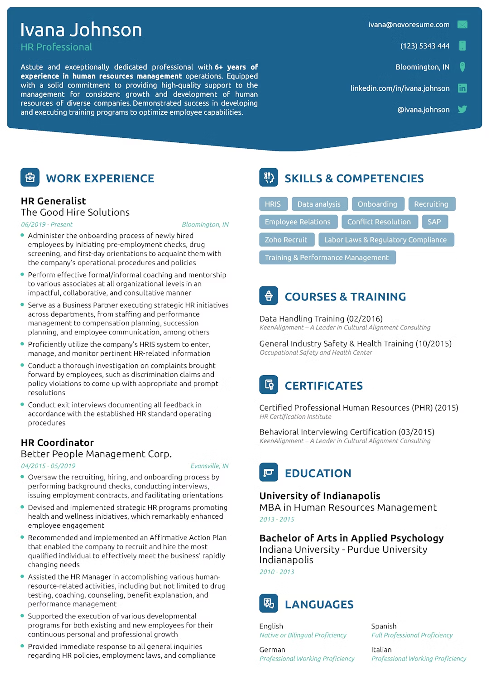 cv format drafts General CV