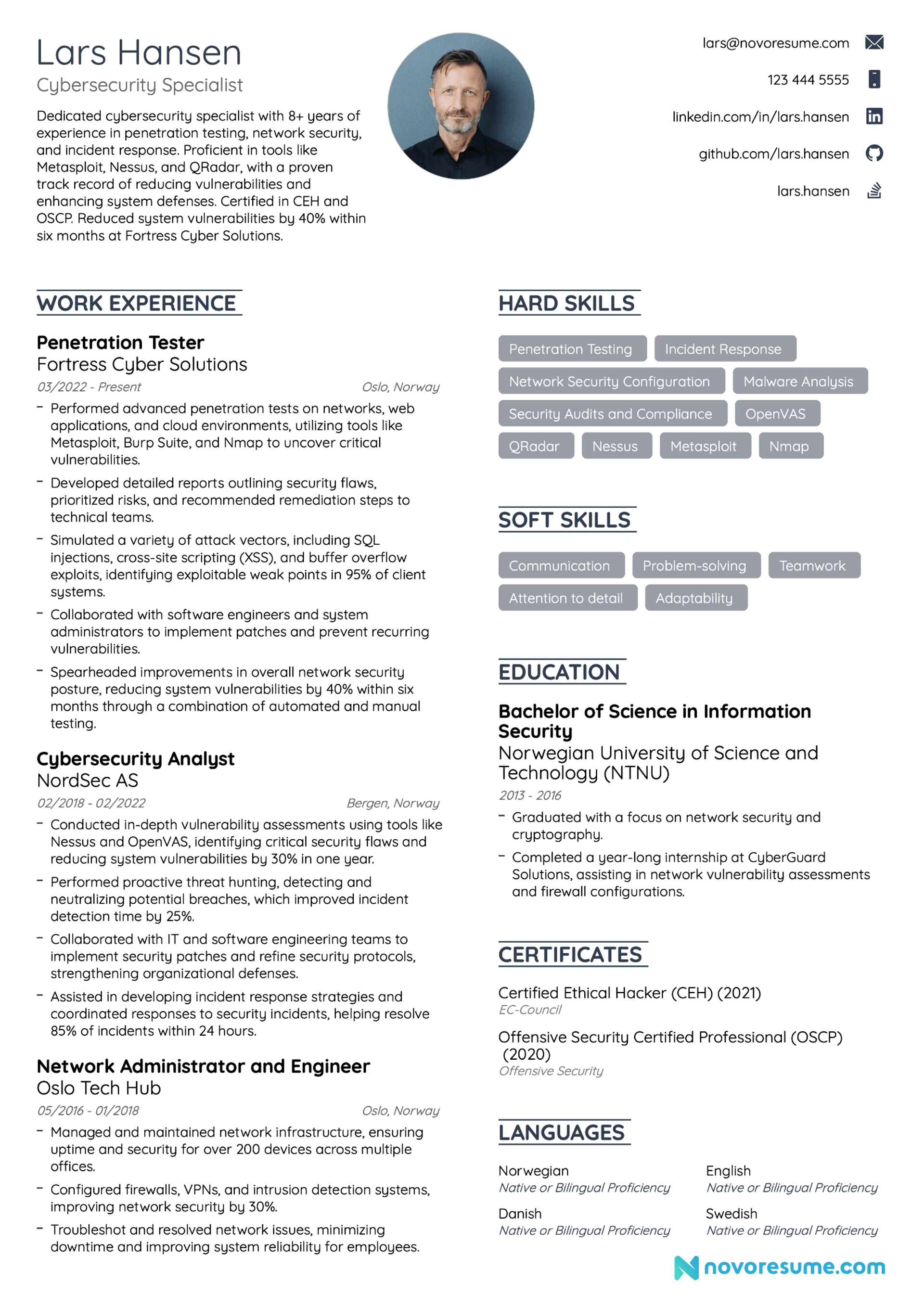 cybersecurity resume example drafts Cybersecurity Resume