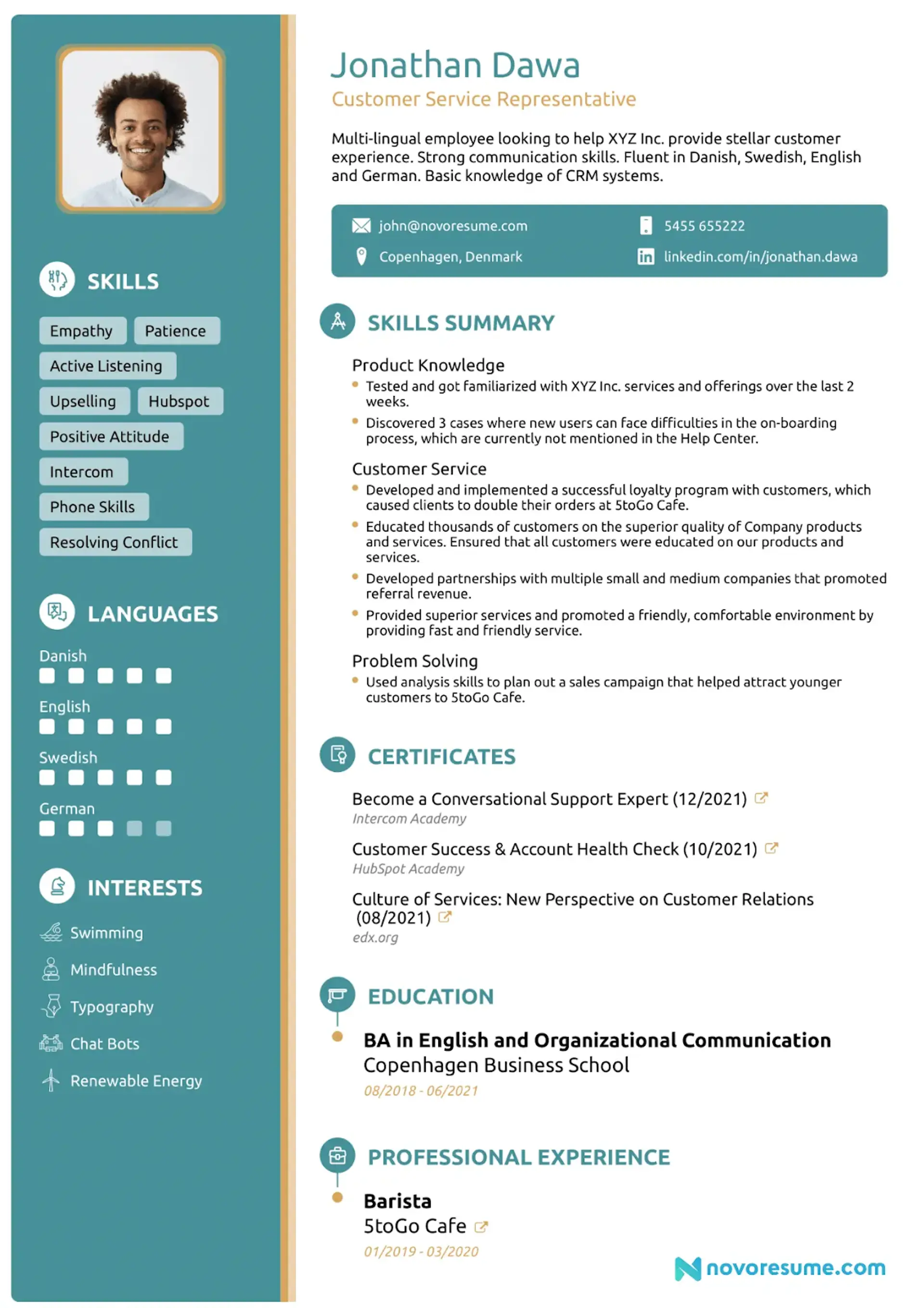 european cv format drafts Career Change CV