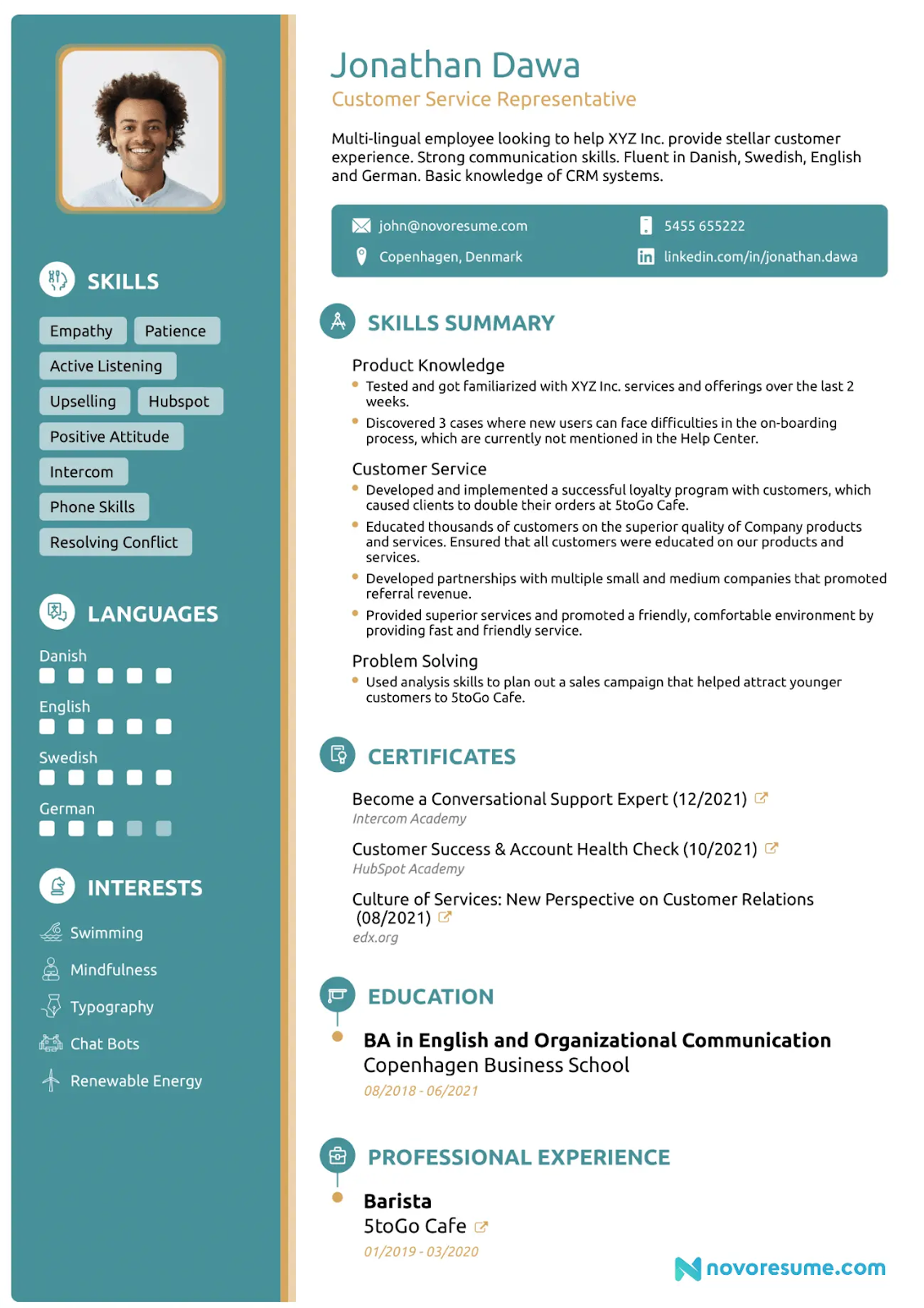european cv format drafts Career Change CV