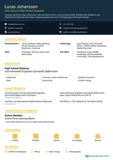 High School CV