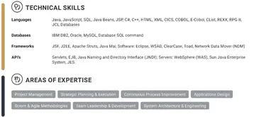 Java developer CV