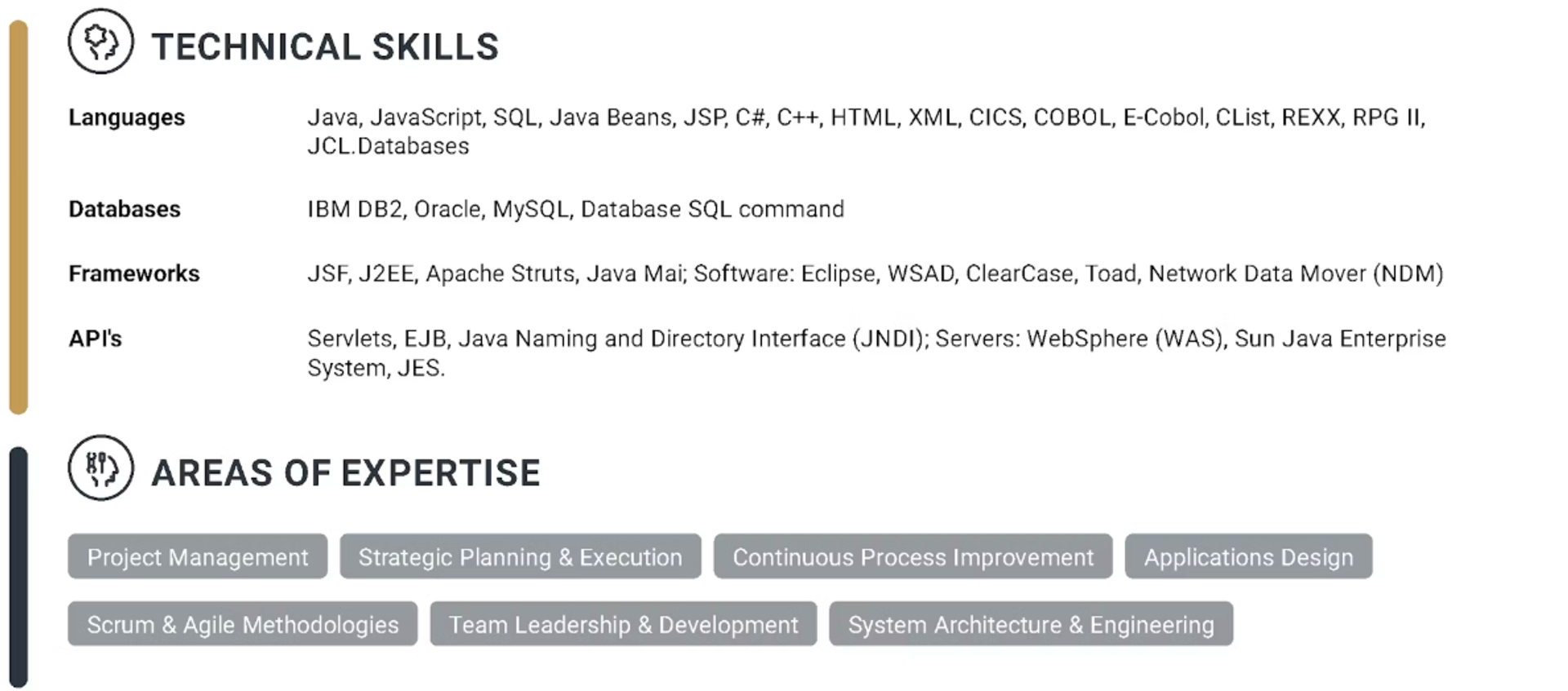 european cv format drafts Java developer CV