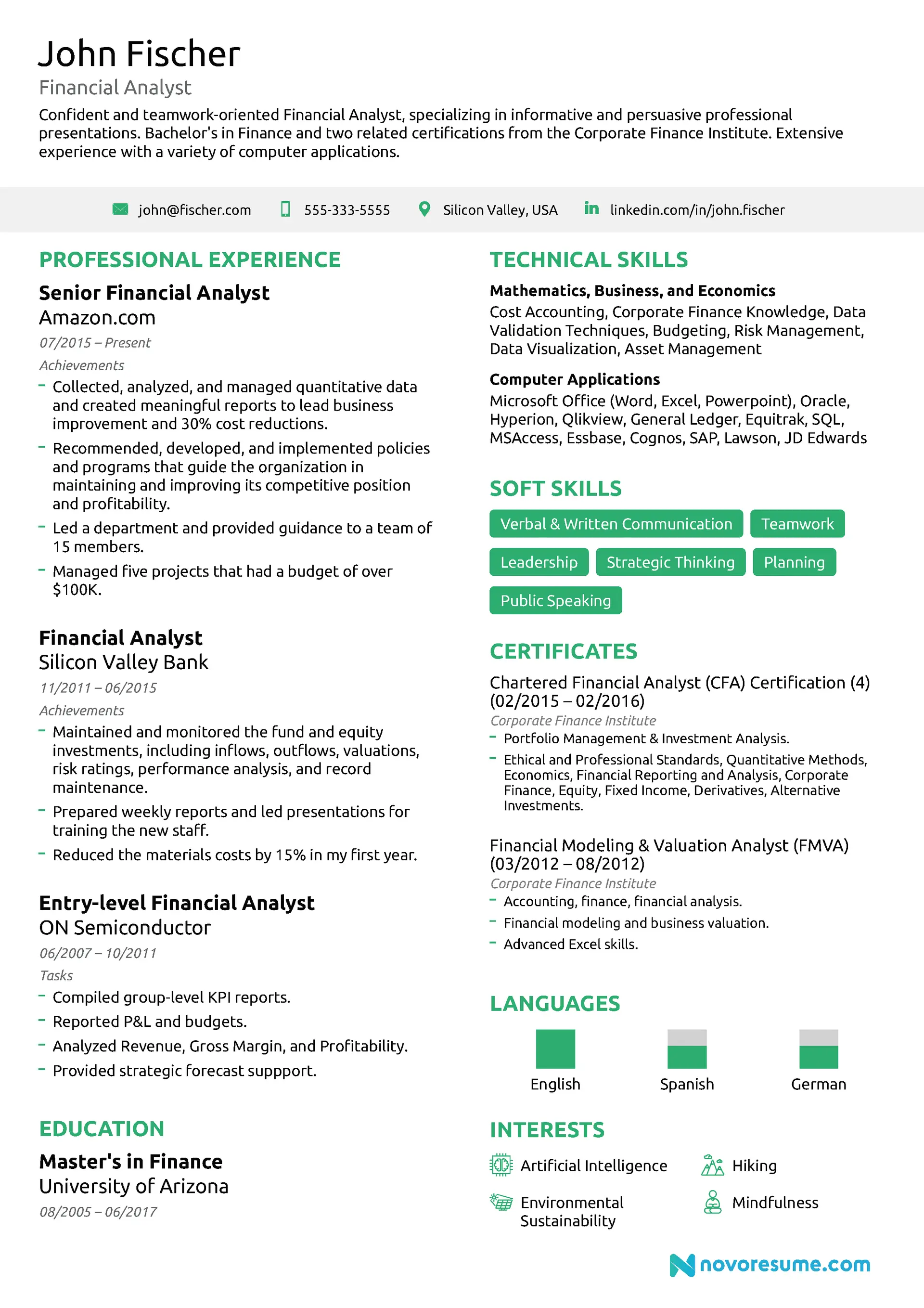 financial analyst resume drafts financial analyst