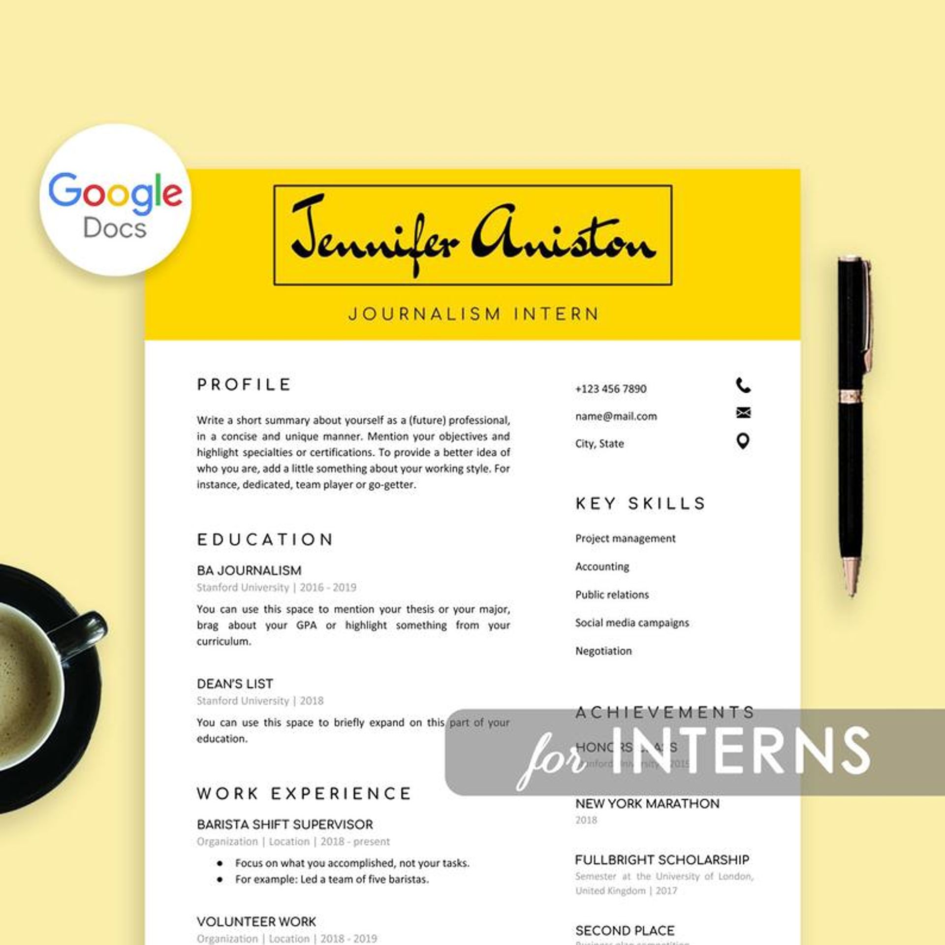 google docs resume templates drafts Intern Google Docs Resume