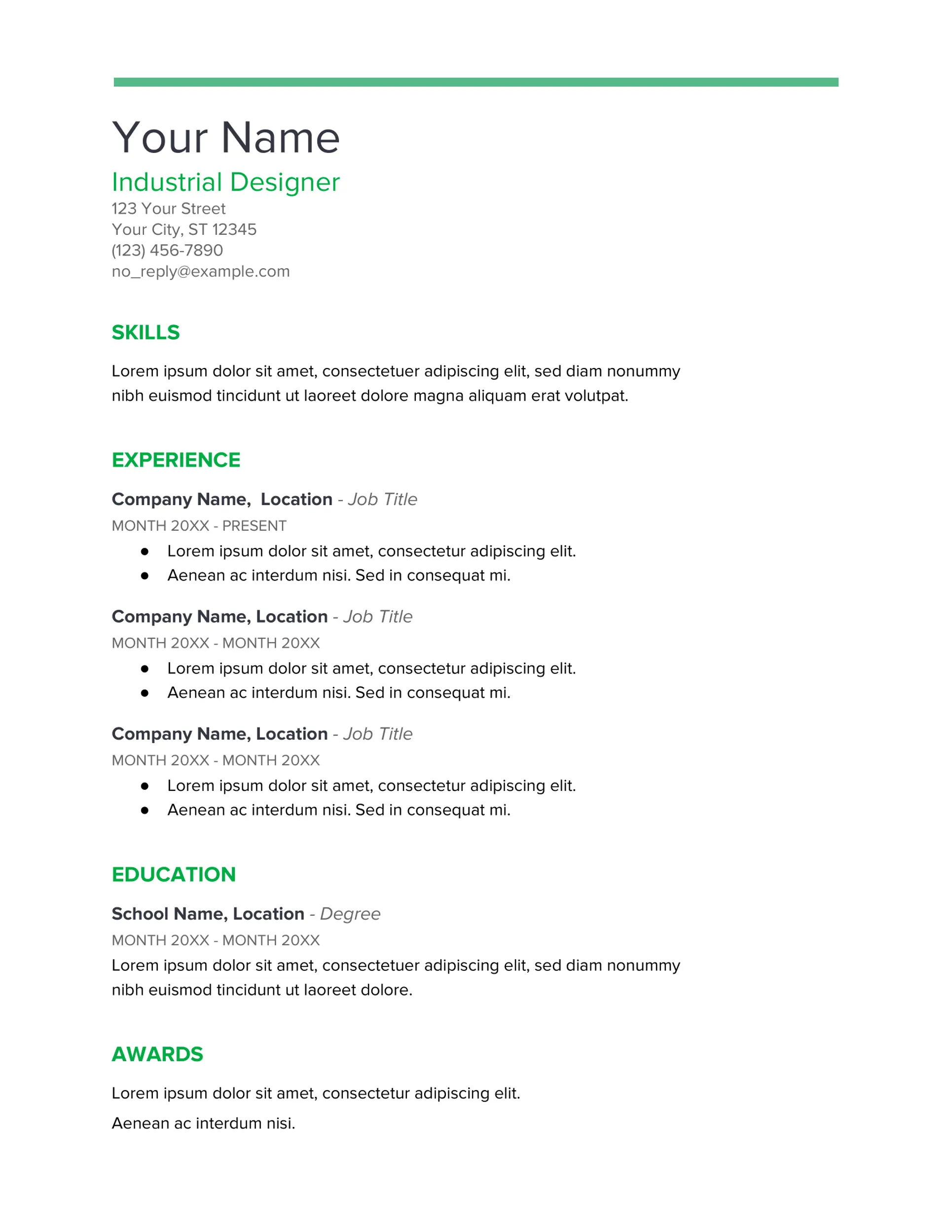 google docs resume templates drafts Spearmint Google Docs Resume