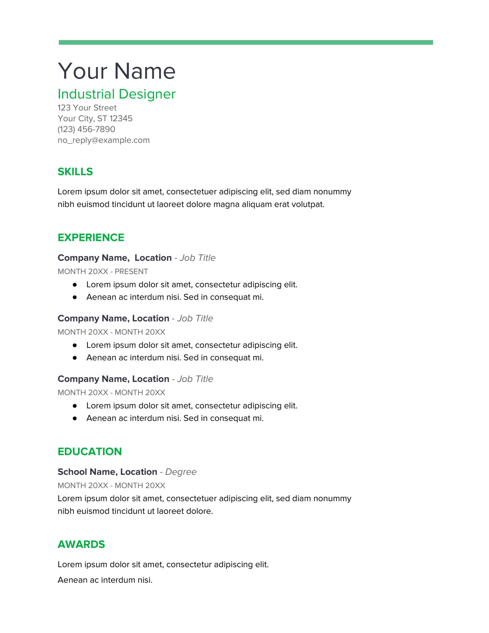 google docs resume templates drafts Spearmint Google Docs Resume