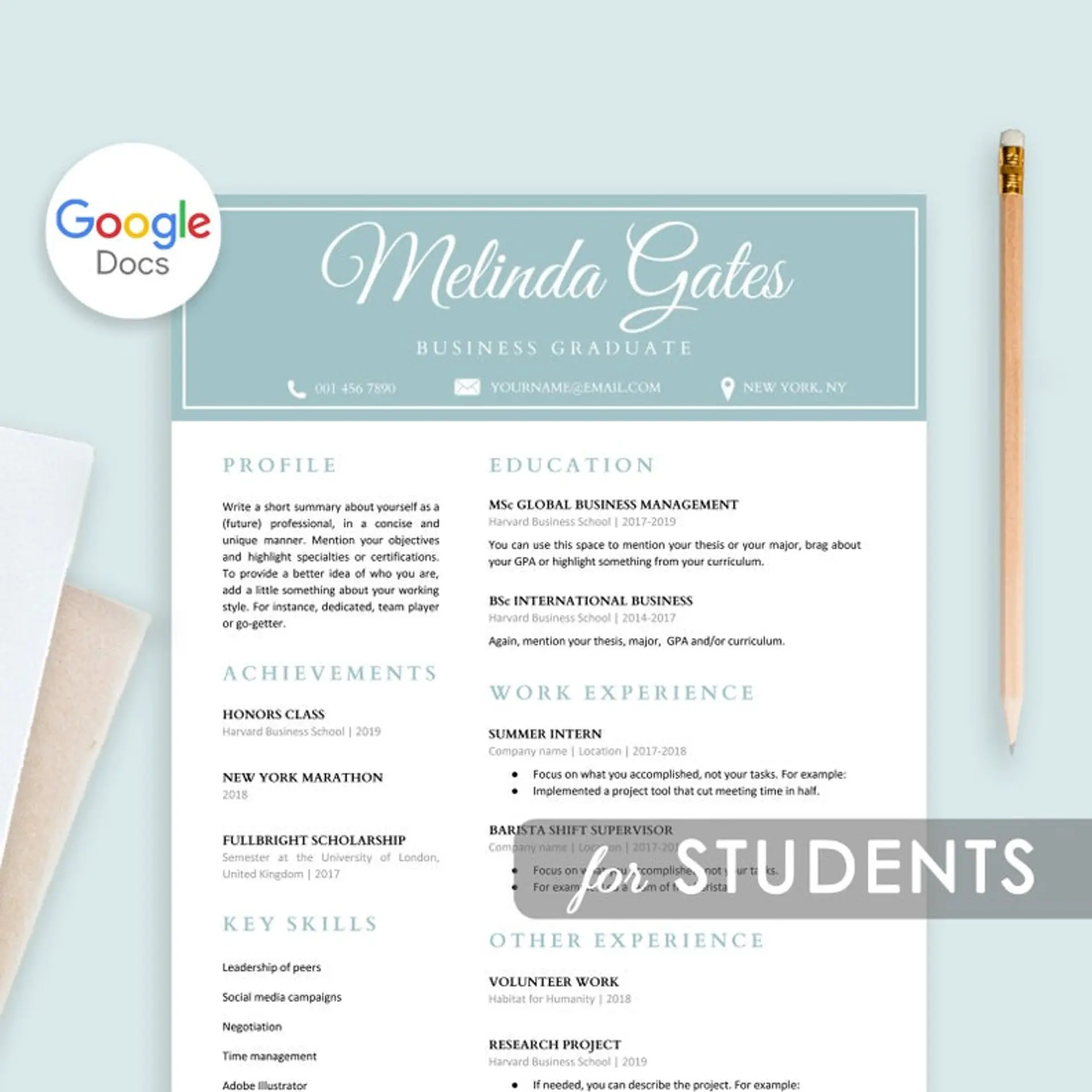 google docs resume templates drafts Student Google Docs Resume