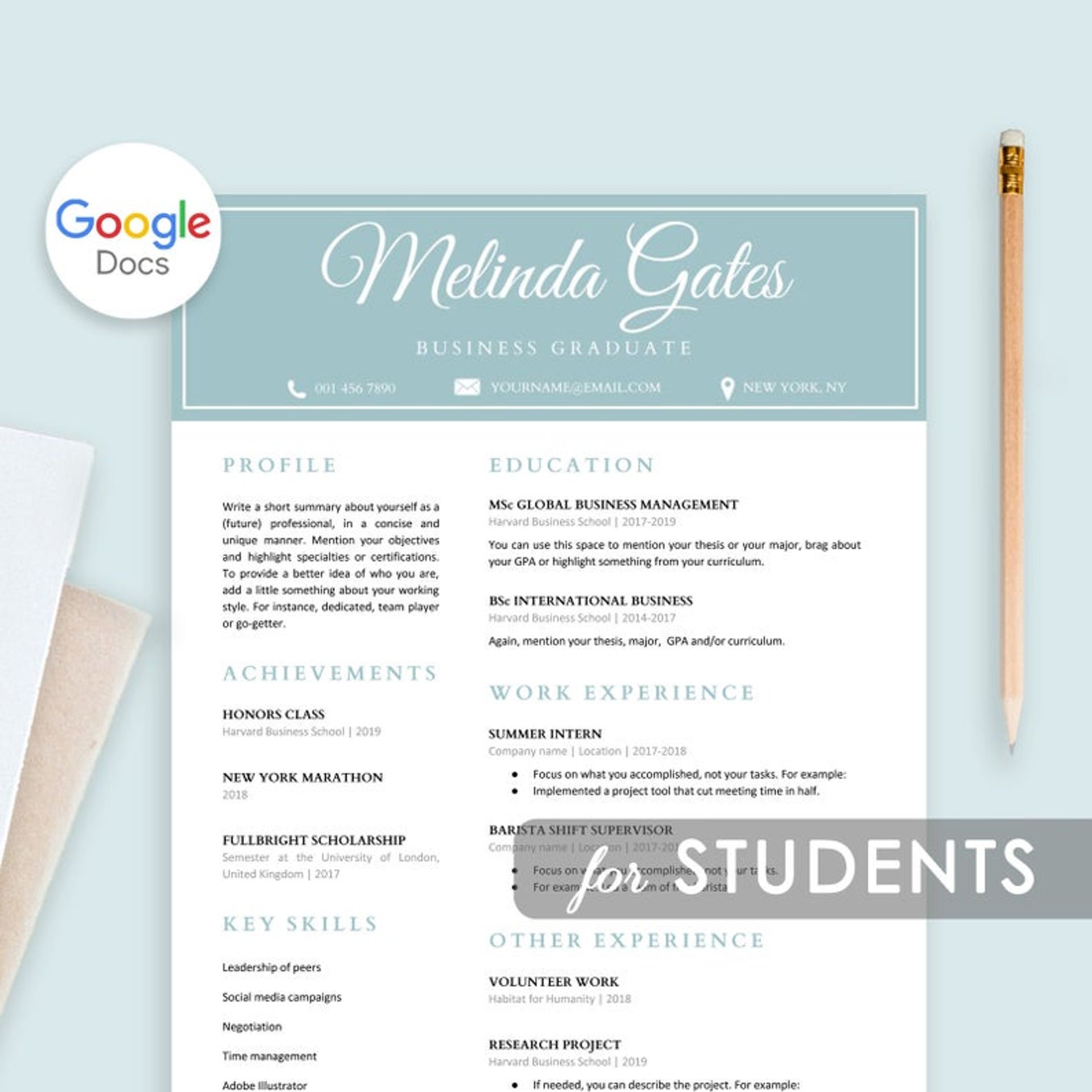google docs resume templates drafts Student Google Docs Resume