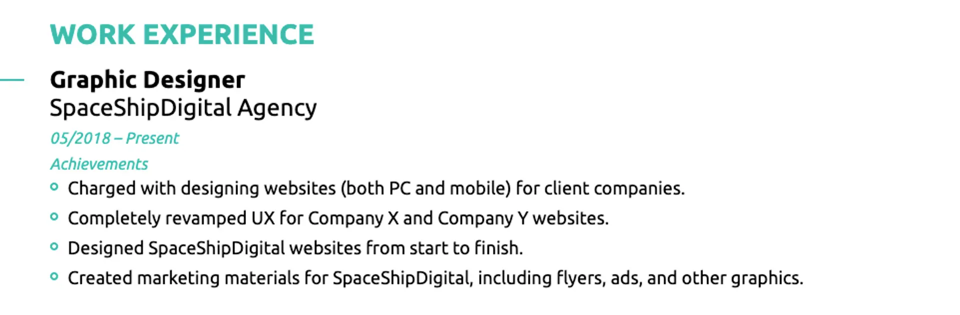 graphic designer resume drafts work experience graphic