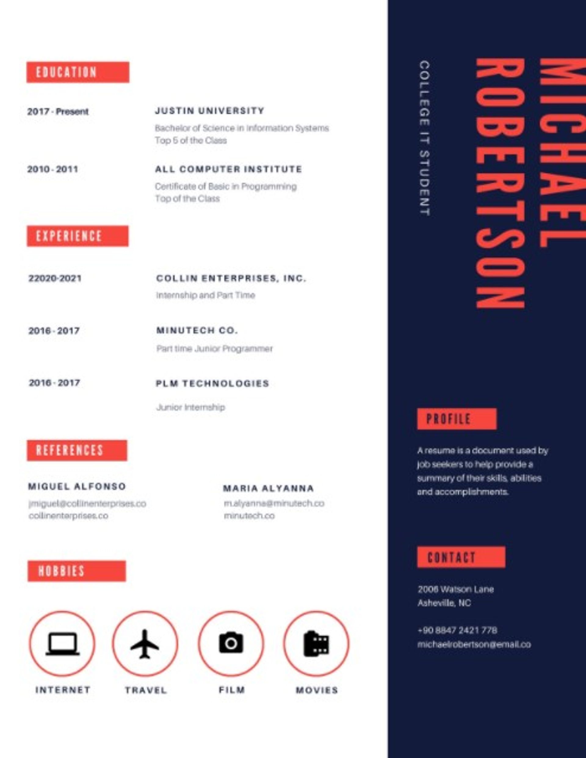 high school resume templates drafts Vertical Header Resume