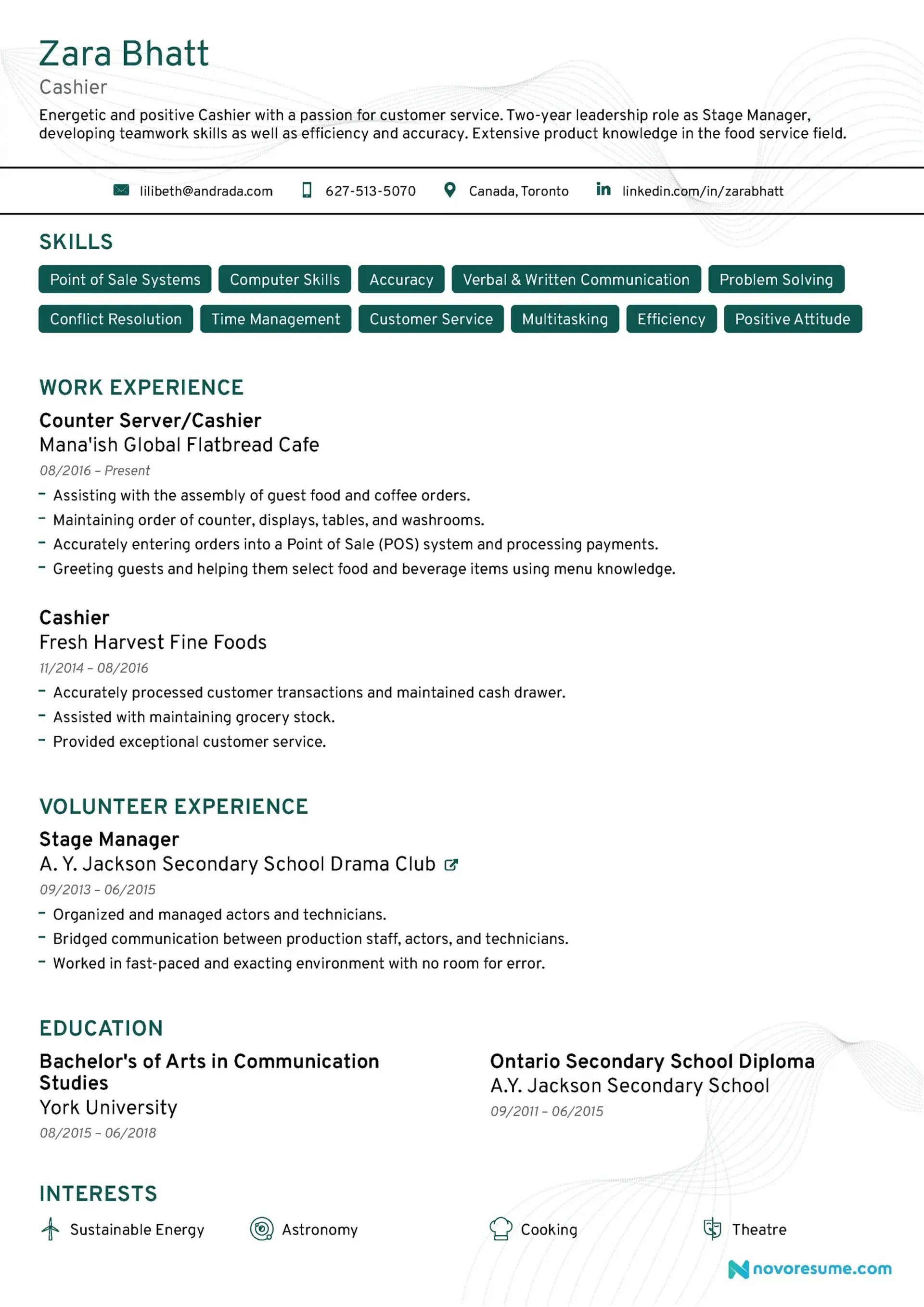 how to list work experience on a resume drafts Cashier Resume