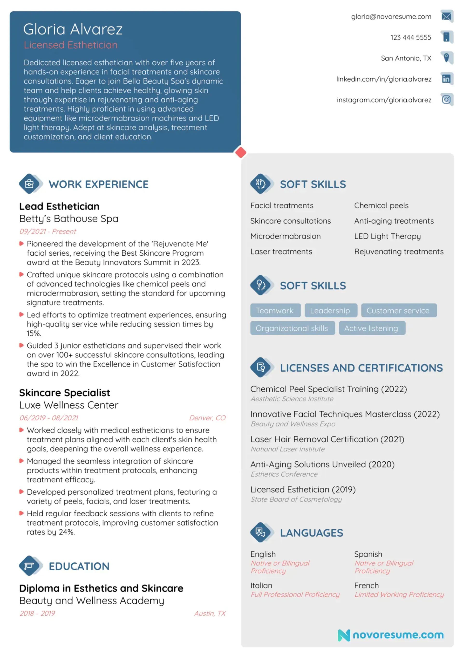 how to list work experience on a resume drafts Esthetician Resume
