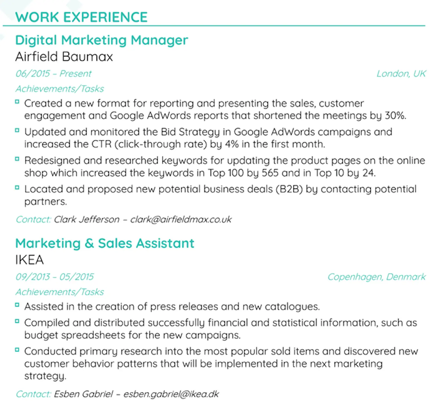 Work Experience on a Resume - How to List It Right