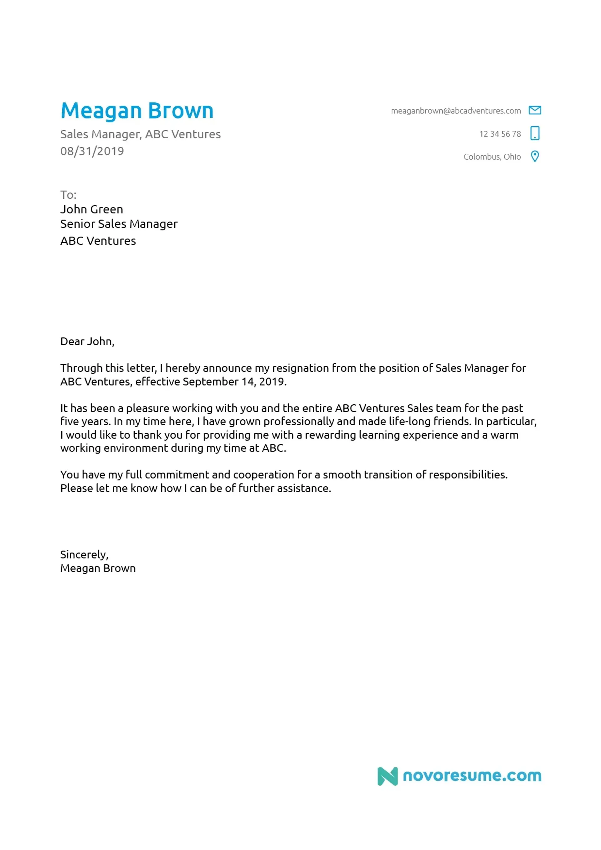 how to quit a job drafts Letter of