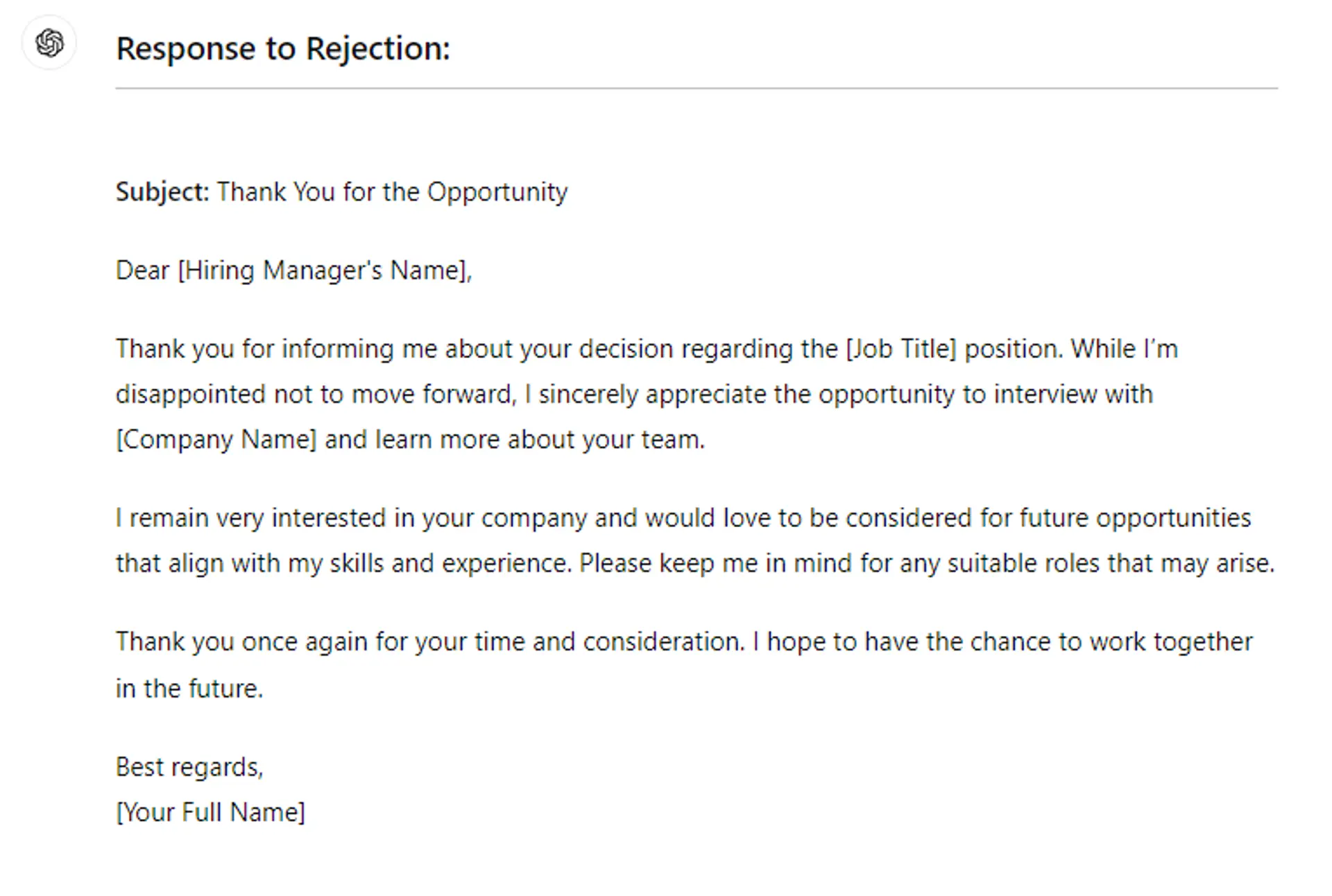 how to use chatgpt to find a job drafts ChatGPT Prompt to Handle