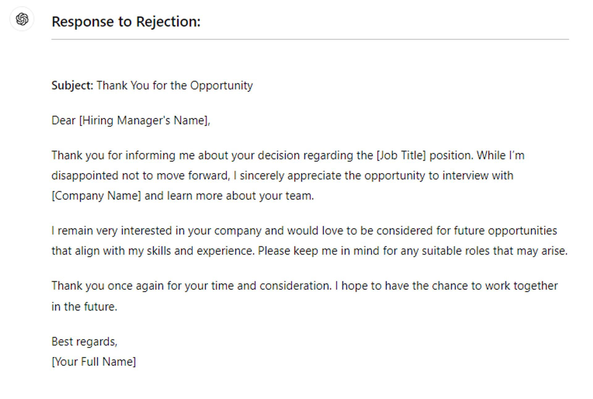 how to use chatgpt to find a job drafts ChatGPT Prompt to Handle