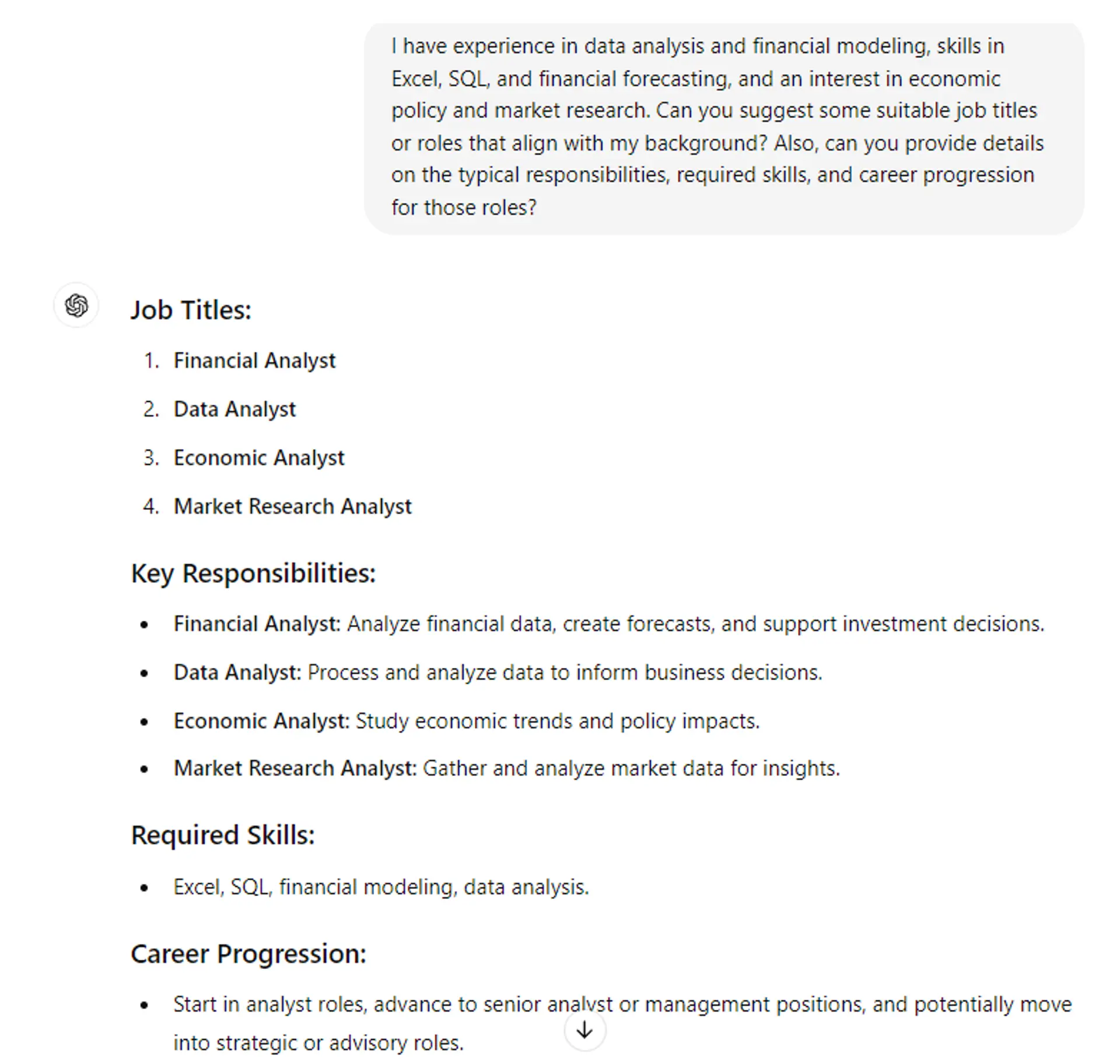 how to use chatgpt to find a job drafts ChatGPT Prompt to Identify Suitable