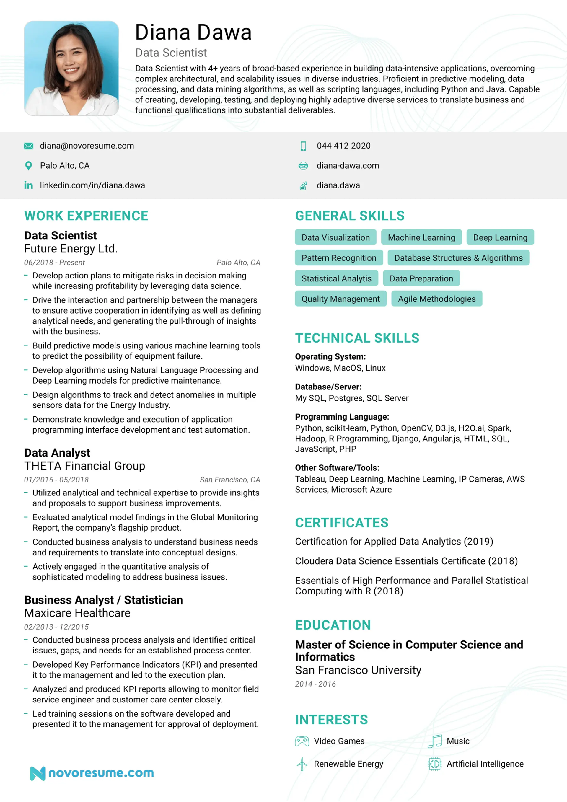 how to write a cv drafts Data Scientist CV