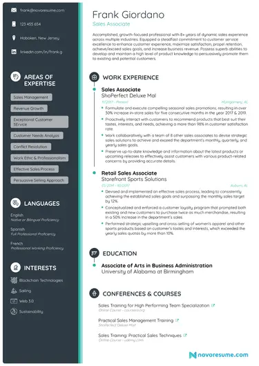 Sales Associate CV